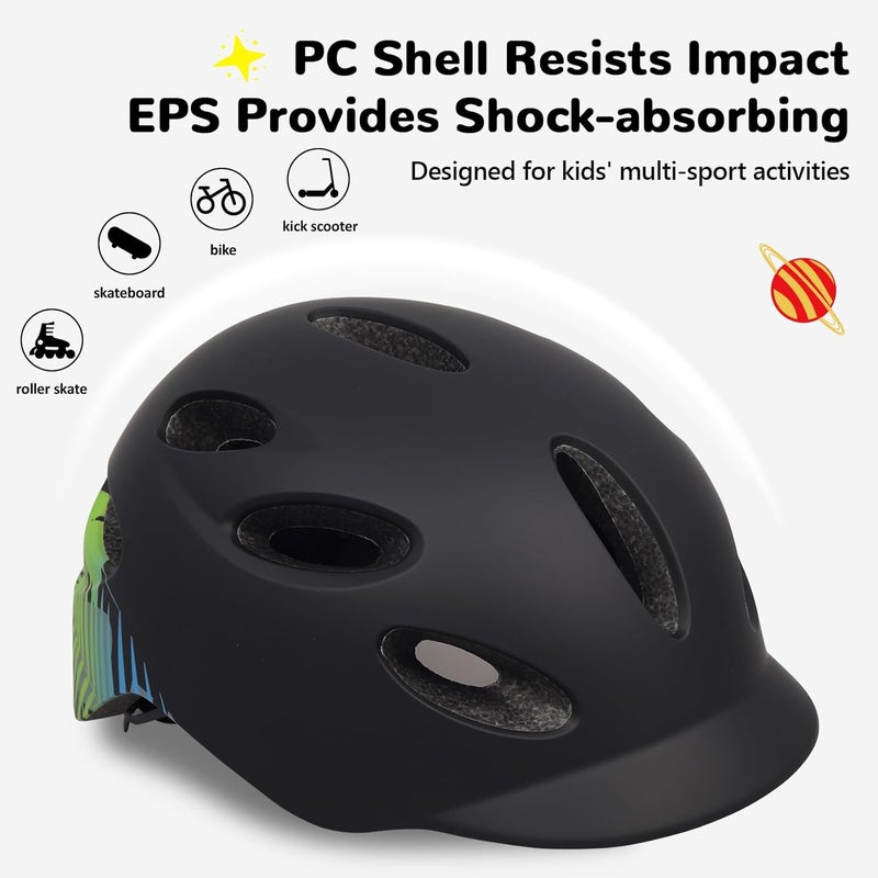 OUWOR Kids/Youth Bike Helmet for Boys Girls and Teens, Adjustable and Multi-Sport for Bicycle, Kick Scooter, Skateboard, Roller/Inline Skate - Image 2